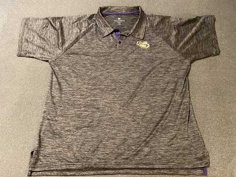 Colosseum Louisiana State LSU Tigers Gray Polo Shirt Men’s XXL Cover