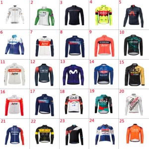 Mens Thermal Fleece cycling team long sleeve jersey cycling jerseys cycling top - Picture 1 of 74
