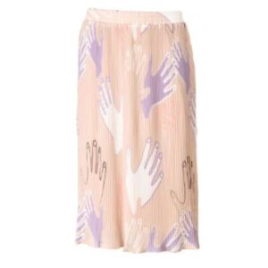 STORM & MARIE Skirt Brown Hand Print Pleated Size 36 / Small RRP £115 RL 392