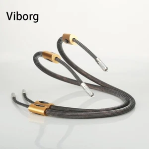 Pair Viborg YAMDROK 4N 99.998% Pure Silver Rhodium Plated RCA Hifi Audio Cable - Picture 1 of 6