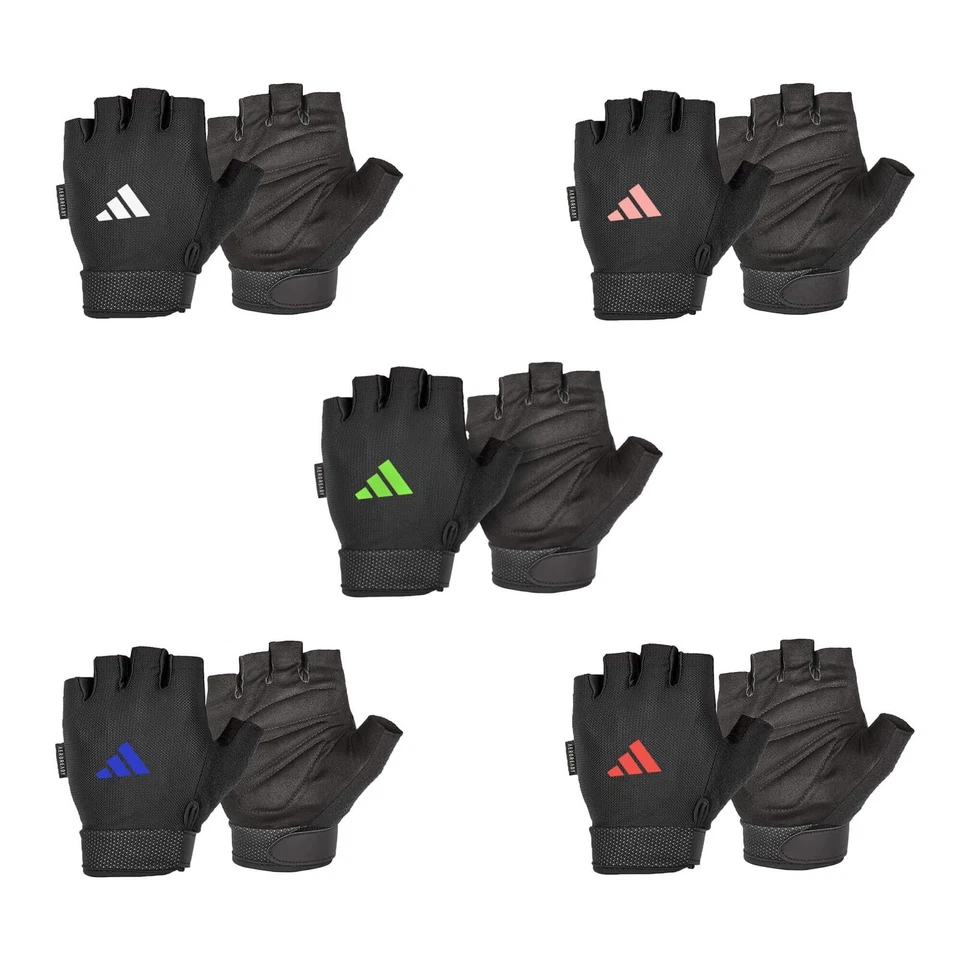Adidas Adjustable Essential Gloves Weight Lifting Fitness Training Gym Workout - image 1 of 1