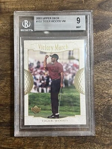 2001 Upper Deck - Victory March #151 Tiger Woods (RC) Beckett 9 come nuovo - Foto 1 di 2