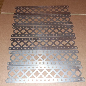 6 X #99A *CLEAN TOP QUALITY NICKEL*"MFEA"STAMPED*MECCANO 9.5" BRACED GIRDER - Bild 1 von 2