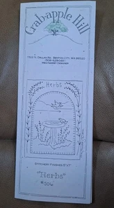 Crabapple Hill HERBS Stitchery Embroidery Pattern #506 Vtg 2002 RETIRED - Picture 1 of 4
