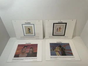 Lot Of 4 Disney Aladdin Laminated Cel/Sericel/Maquette Promo Binder Page. Preown - Picture 1 of 9