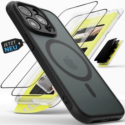 GREENHEC Hülle + Panzerfolie iPhone 16 15 14 13 12 Pro Max MagSafe Magnet Displayschutz