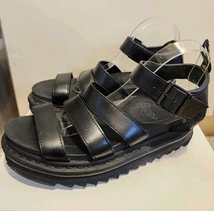 Doc Dr. Martens "Blaire" schwarze Leder Plateau Riemchen Sandalen Gr.8/39 UVP 140 $ - Bild 1 von 11
