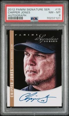 2012 Panini Signature Series #15 Chipper Jones Autograph PSA 8 - Image 1 of 2