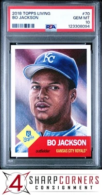 2018 TOPPS LIVING #70 BO JACKSON ROYALS PSA 10 - Image 1 of 3