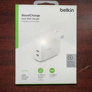 Belkin 40W Caricabatteria da Parete USB-C Doppia Porta - Ricarica Rapida per iPhone, Galaxy, iPad - Foto 1 di 4