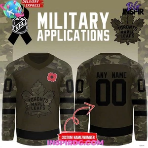 Personalized Toronto Maple Leafs Military Appreciation Night 2025 Hockey Shirt - Picture 1 of 7