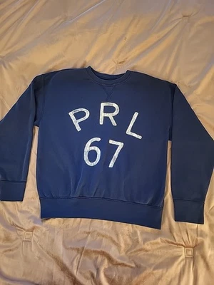 Antigo Moletom Ralph Lauren PRL 67 denim e suprimentos feminino azul gola redonda médio. - Imagem 1 de 4