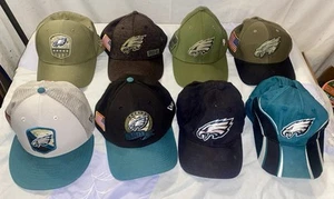 PHILADELPHIA EAGLES FOOTBALL LOT OF 8 CAPS - ONE SIZE FITS ALL - CLEAN PREOWNED - Picture 1 of 6