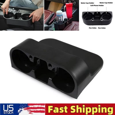 Car Seat Seam Storage Organizer Cup Holder Bottle Drink Phone Mount Stand Black - Image 1 of 4