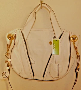 NEW orYANY HEATHER WHITE 100% LEATHER SMALL CROSSBODY SHOULDER BAG - AUTHENTIC - Picture 1 of 7