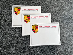 PORSCHE OFFICIAL COMPANY NAME STICKERS SET OF THREE NEW OLD STOCK 1980's - Picture 1 of 2