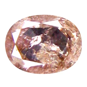 0,11 kt schöner ovaler Schliff (4 x 3 mm) Kongo ausgefallen bräunlich rosa Diamant Edelstein - Bild 1 von 1
