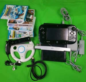 Nintendo Wii U 32GB Deluxe Game Console Bundle Tested & Working 5 Game Lot  🔥🔥