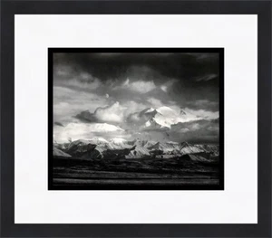 Ansel Adams Mond und Mount McKinley Denali Nationalpark AK individuell gerahmter Druck - Bild 1 von 1