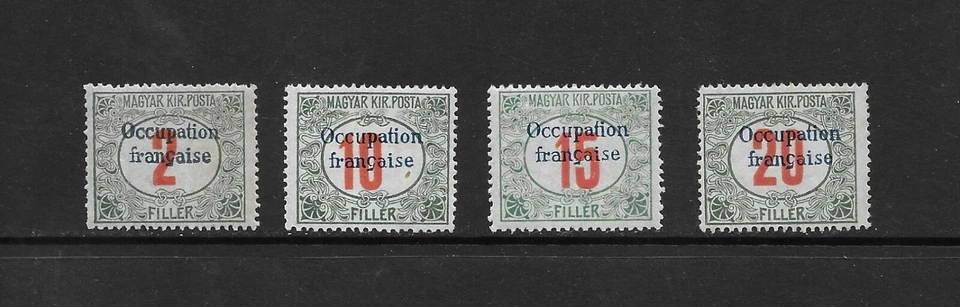 L8687 HUNGARY, MAGYAR KIR POSTA 1920 FRENCH OCCUPATION POSTAGE DUE STAMPS MNH - Image 1 of 1