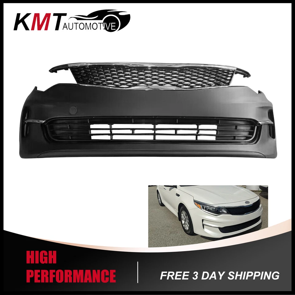 Se adapta a Kia Optima LX EX 2016 2017 2018 nuevos kits completos de parachoques delantero negro Foto 1 de 3