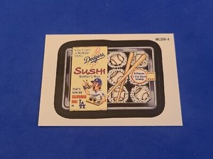 Sushi MLBW-4 Dodgers WACKY PACKAGES 2016 Topps Stickers Baseball Cards NM/MINT*