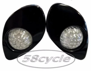 1998-2002 Kawasaki ZX6R Greggs Custom Signals Black Fluted Front Lights - Picture 1 of 1