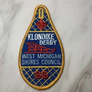 Boy Scouts West Michigan Shores Council Klondike Derby Patch BSA 1986 - Imagen 1 de 5