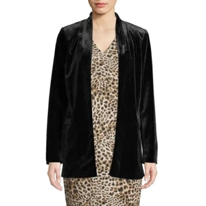 Calvin Klein Velvet Open Front Jacket Women's Plus Size 20W Black Evening - Picture 1 of 11