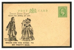 GB ADVERT KEVII Stationery Card *CHINA FIGURES* Abrahams London POTTERY MC191a - Picture 1 of 9