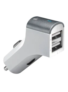 Case Logic 2.4A Dual-USB Car Charger with Micro-USB Cable (Gray/White) - Picture 1 of 1