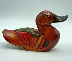 Vintage Hand-Crafted and Painted Solid Wooden Duck Mandarin - Picture 1 of 12