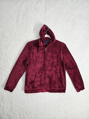 Chaqueta Charter Club Mujer Pequeña Pequeña Roja Pana Manga Larga Sudadera con Capucha Cremallera Completa Foto 1 de 4