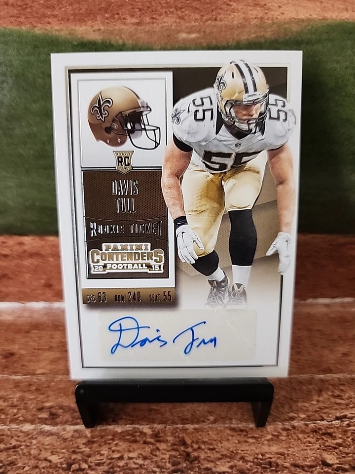 2015 Panini Contenders Davis Tull #142 Rookie Auto Card RC New Orleans Saints - Image 1 of 2