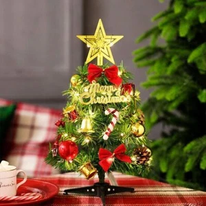 DE Künstlicher kleiner Mini Weihnachtsbaum der Tischplatte LED Licht Ornamenten - Bild 1 von 9