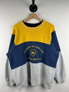 Vintage 90s Nutmeg University Of Notre Dame Colour Blocked Crewneck Size M - Bild 1 von 7