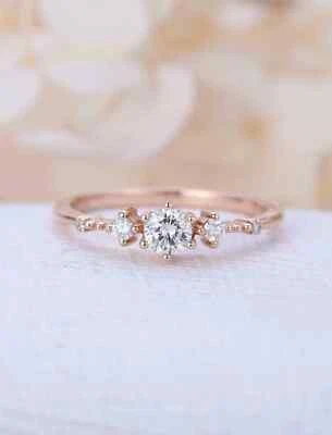 1.20CT Round Lab-Created Diamond Solitaire Wedding Ring 14K Rose Gold Over - Image 1 of 3