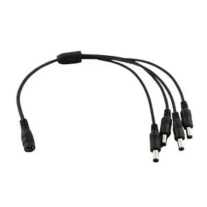 1x 5.5 x 2.5mm 1 Female to 4x Male DC Power Y Splitter Cable for CCTV Camera 1ft - Picture 1 of 6