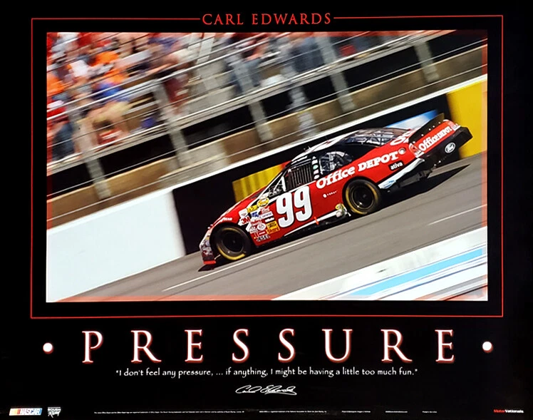 Póster Carl Edwards Pressure clásico vintage NASCAR #99 22x28 Foto 1 de 1