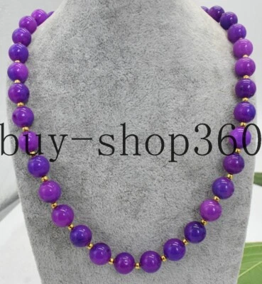 Nuevo collar de cuentas de piedras preciosas redondas de sugilita púrpura natural de 8 mm de 18"" Foto 1 de 4