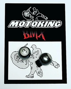 MOTOKING BMX MAGIC 8 BALL VALVE CAPS PRESTA GUN METAL - Picture 1 of 1