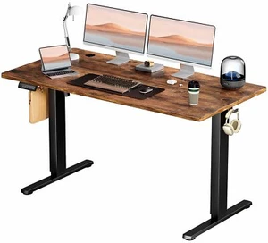 24x55 Inches Standing Desk Adjustable Height with Cable Management Rustic Brown - Picture 1 of 6
