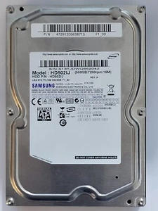 HD502IJ, PN: HD502IJ, FW: 1AA01112, JUN 2008, Samsung 500Gb 3.5" SATA HDD - Imagen 1 de 2