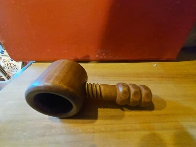 Vintage Wood Nutcracker Walnut Wood Custom Turned Rare! - Image 1 of 2