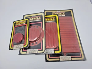 NOS Russell Anodized Red Reservoir, Battery, HEI covers. Sbc, Classic, Hot Rod - Picture 1 of 6