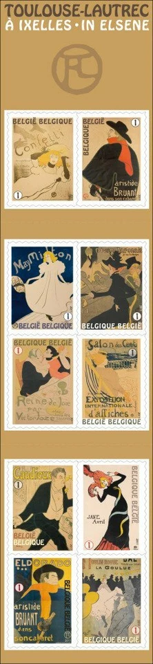 [OOS] Belgium #YTC4126 MNH Booklet 2011 Toulouse-Lautrec Posters [Mi4191-Mi4200 - Image 1 of 1