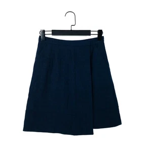 Whistles Navy Blue Linen Blend Short Woven Wrap Skirt - Size 6 - Picture 1 of 13