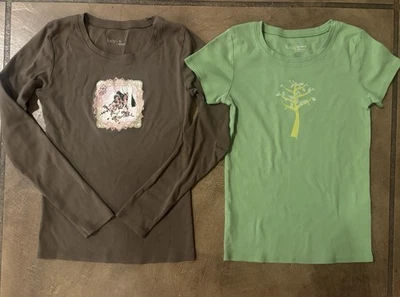 x2 Camiseta Lucy Mujer Talla Pequeña Manga Corta y Manga Larga 100% Algodón PERÚ Foto 1 de 4