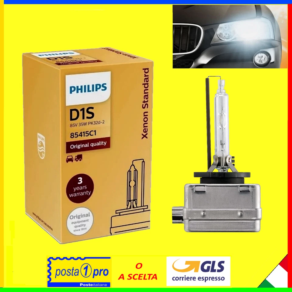 PHILIPS LAMPADA ORIGINALE LAMPADINA  D1S 85415C1 XENON 35W LUCI AUTO BIANCA - Immagine 1 di 1