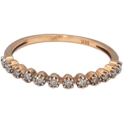 14k Rose Gold VS Round Diamond Band Ring 0.20CT Size 7.25 - Image 1 of 4